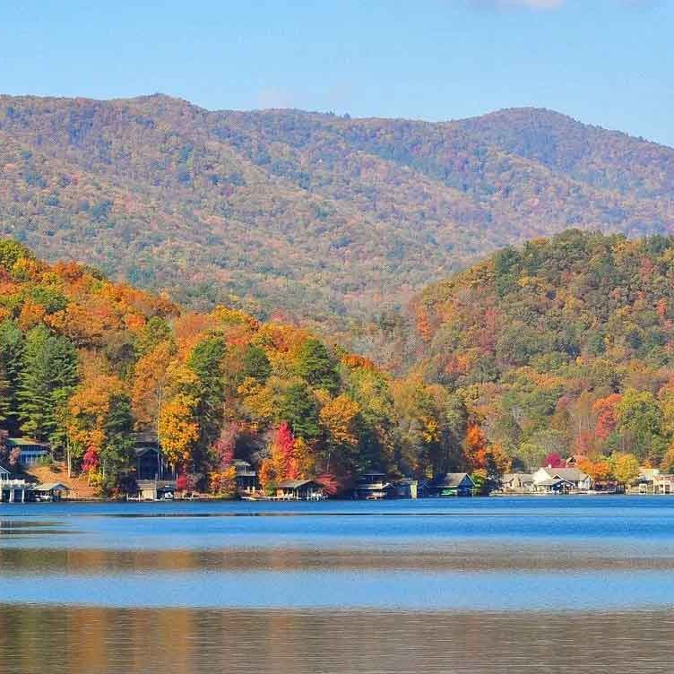 Lake Burton Summer Boating, Fall Colors, Winter Escapes