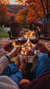 Beechwood Inn Fall Fire Pit Wine Moment