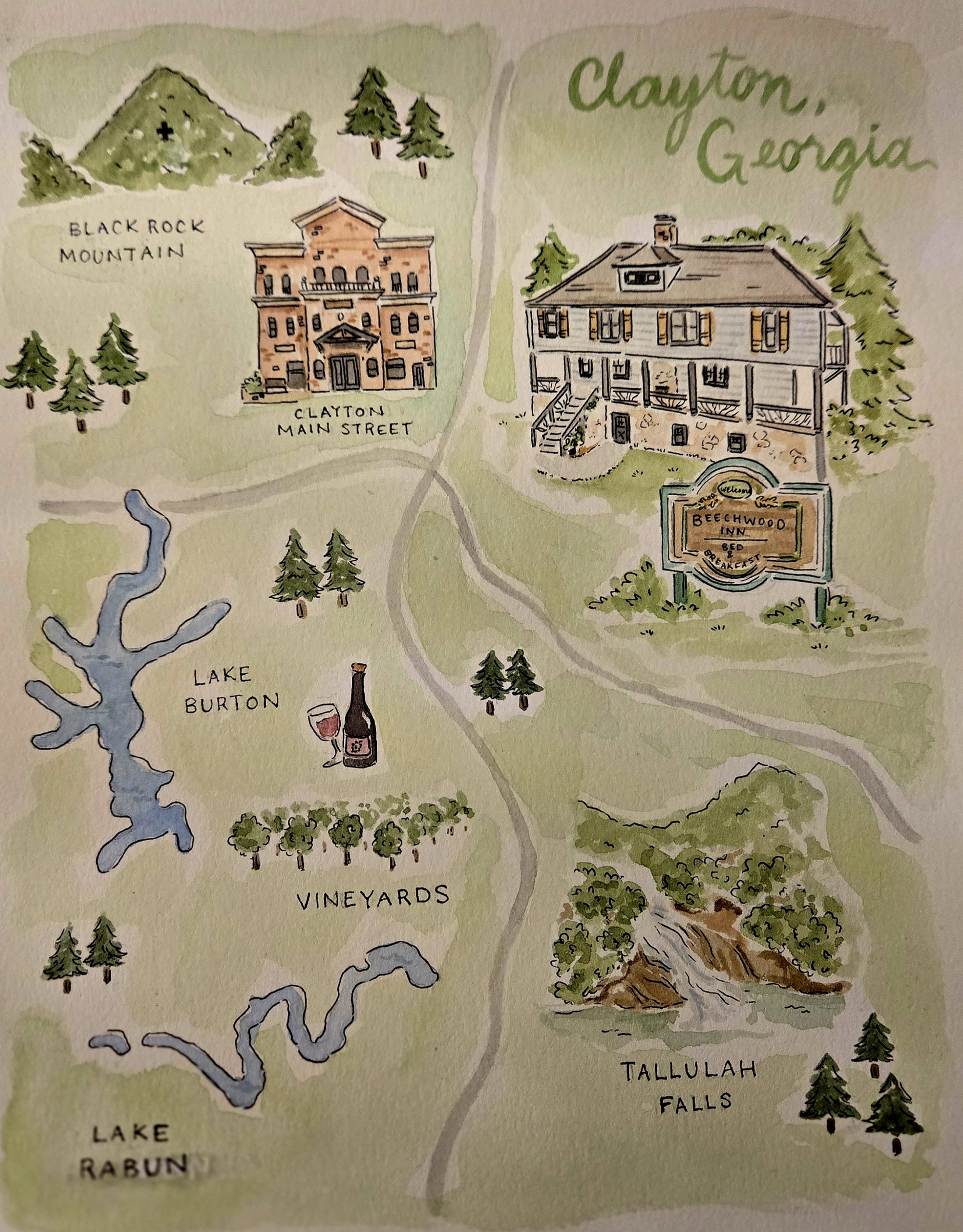 Beechwood Inn Map - Clayton, GA - Beechwood Inn | Clayton, GA | Bed & Breakfast Beechwood Inn Map - Clayton, GA